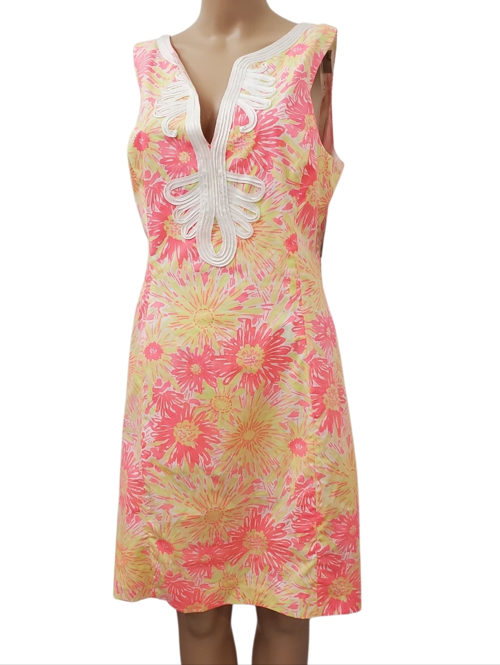 NWT Lilly Pulitzer Glow In Dark Floral Embroidered Shift Dress (US 10)